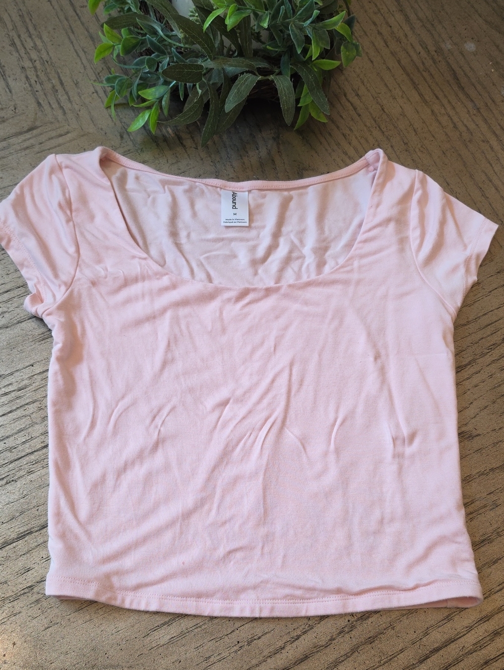 Light Pink Scoop Neck Crop Top Size M Abound